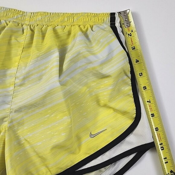 NIKE Women's Athletic Running Shorts Yellow White Built-Ln Liner 3" Inseam Sz L - Picture 10 of 11